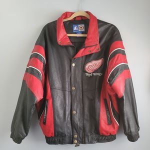 Vintage leather Detroit Red Wings NHL STARTER Jacket